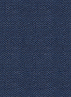 Scabal Cobalt Blue Herringbone Wool Jacket - StudioSuits