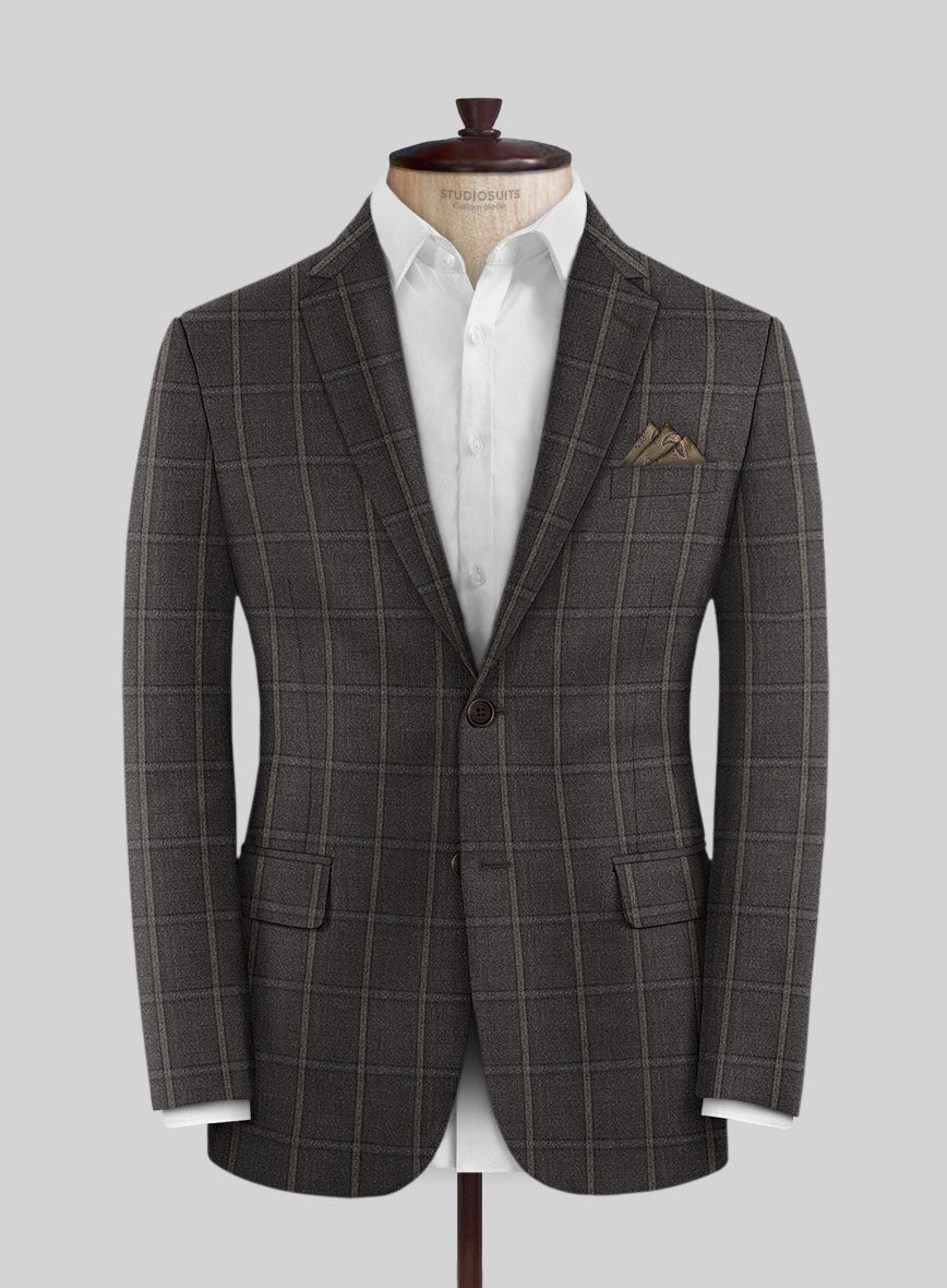 Scabal Coffee Brown Wool Jacket - StudioSuits