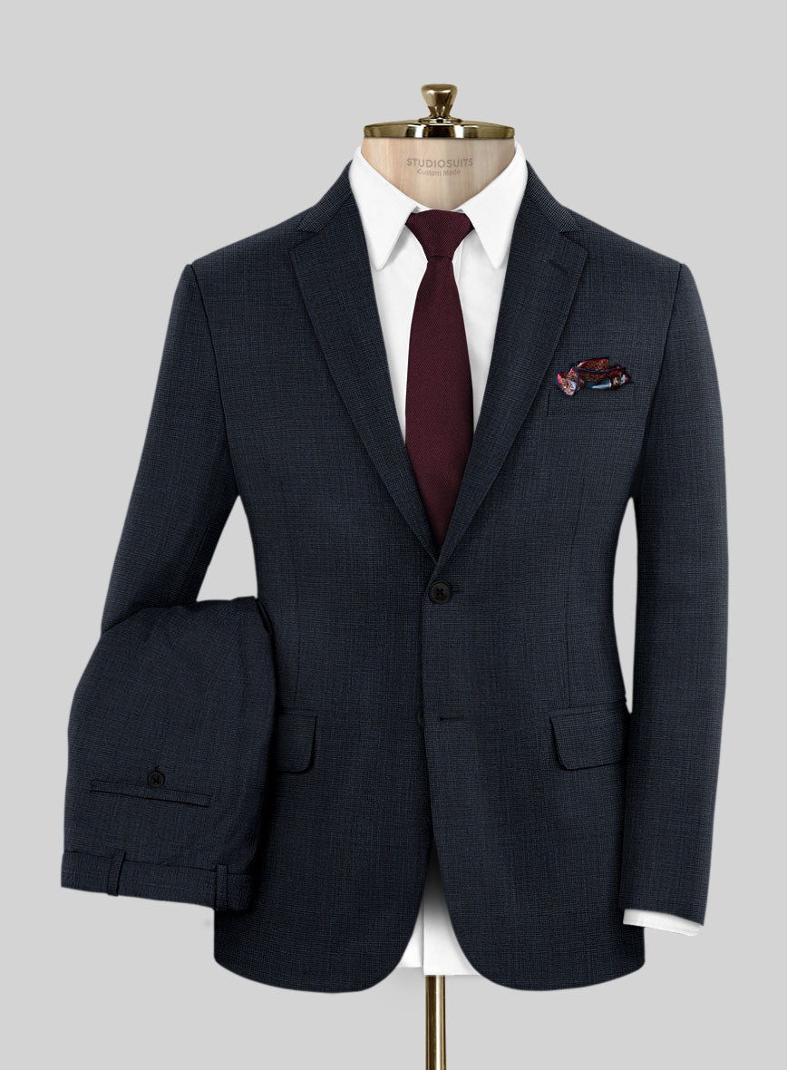 Scabal Cosmopolitan Nailhead Dark Blue Wool Suit - StudioSuits