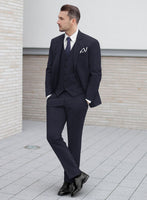 Scabal Corde Navy Blue Wool Suit - StudioSuits