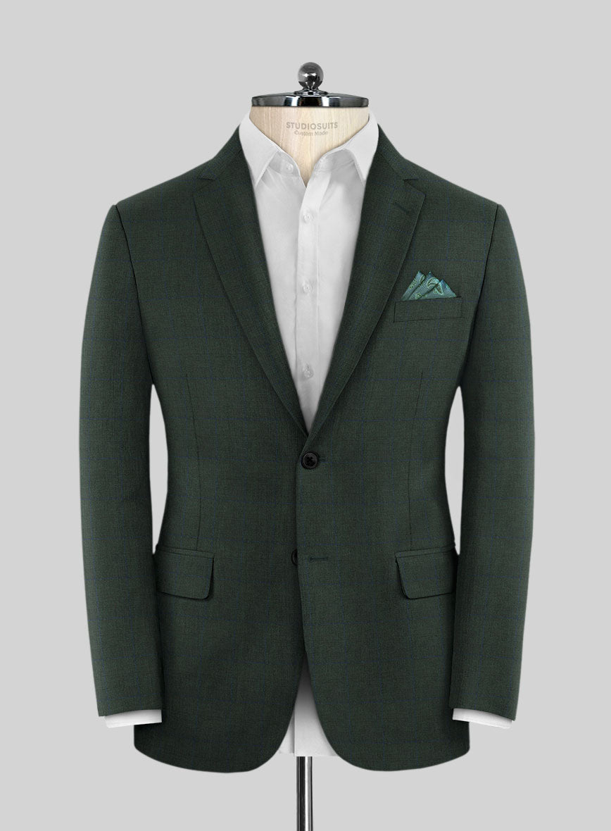 Scabal Cosmopolitan Prince Green Wool Jacket - StudioSuits