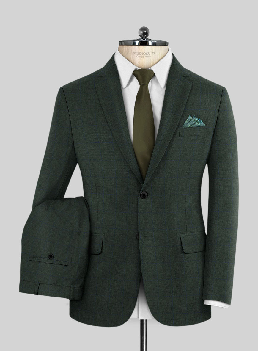 Scabal Cosmopolitan Prince Green Wool Suit - StudioSuits