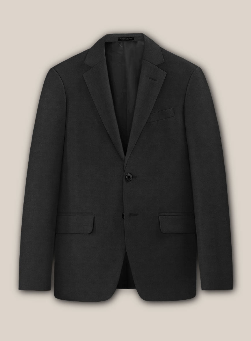 Scabal Cosmopolitan Black Wool Jacket - StudioSuits