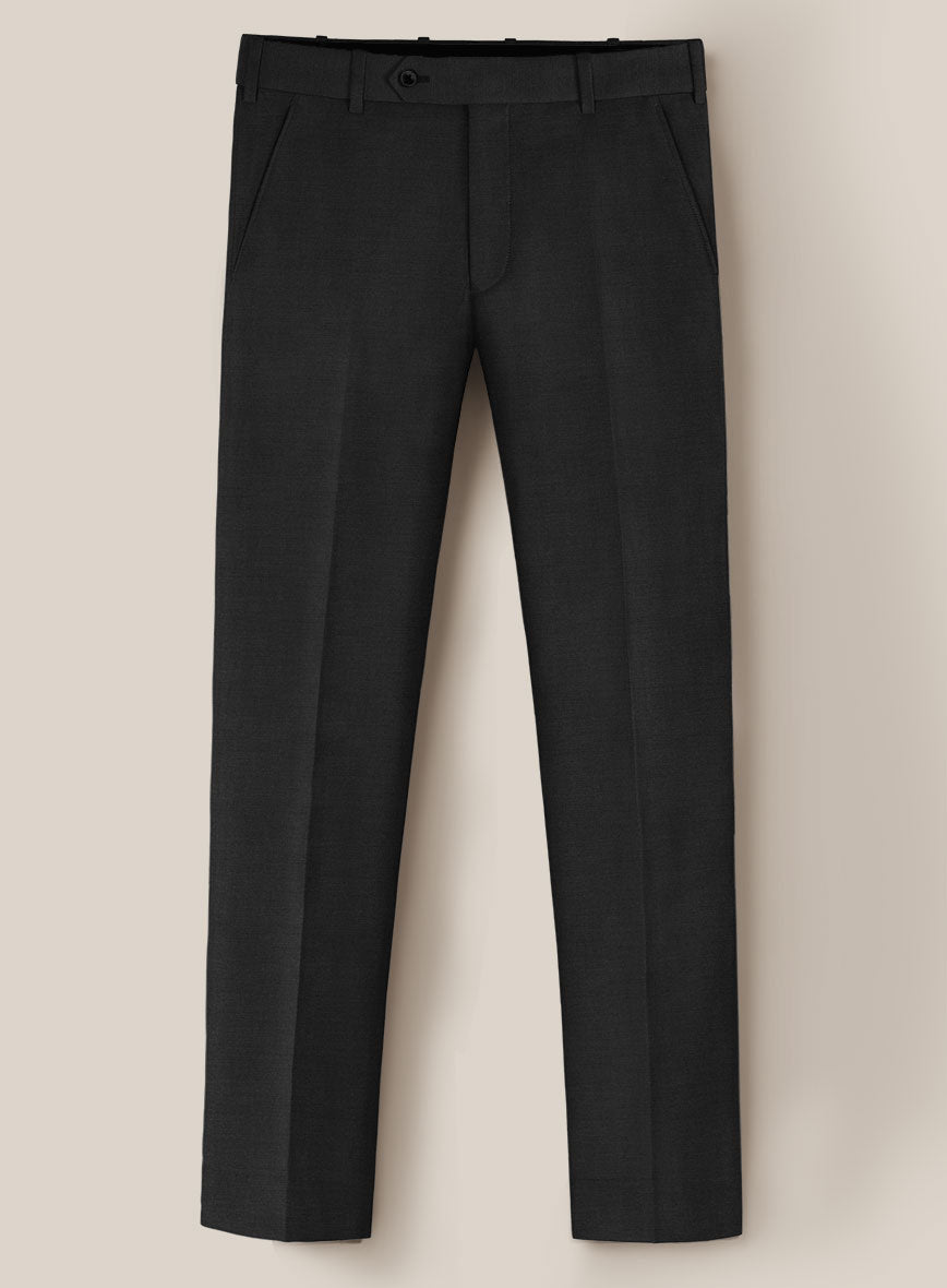 Scabal Cosmopolitan Black Wool Pants - StudioSuits