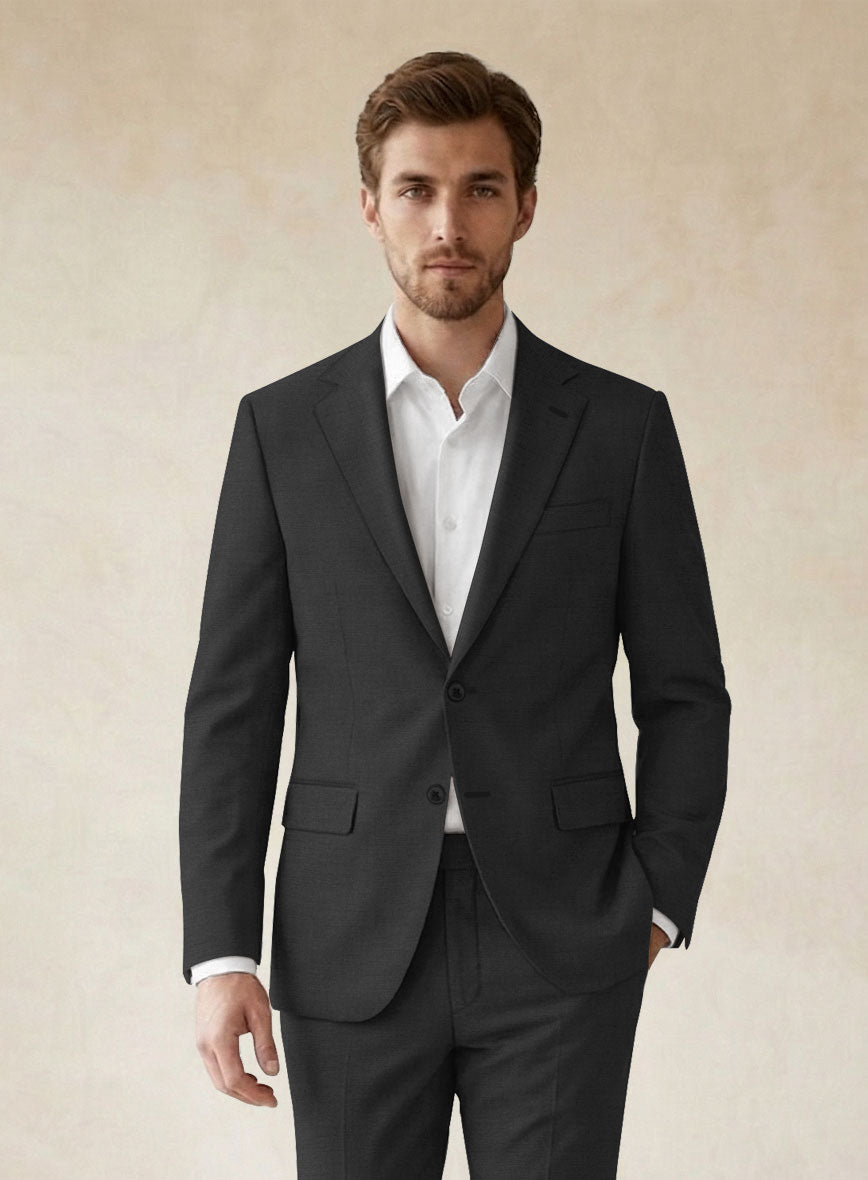 Scabal Cosmopolitan Black Wool Suit - StudioSuits