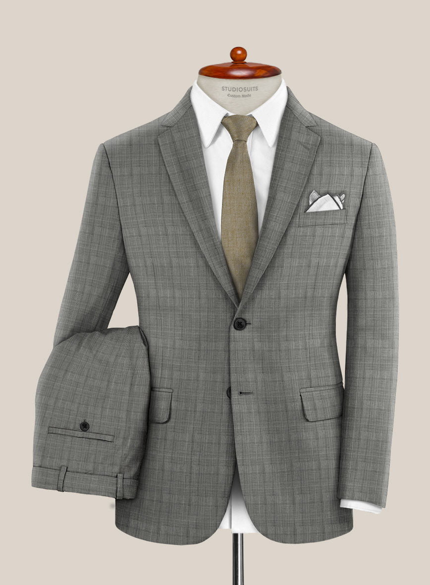 Scabal Cosmopolitan Glen Gray Wool Suit - StudioSuits