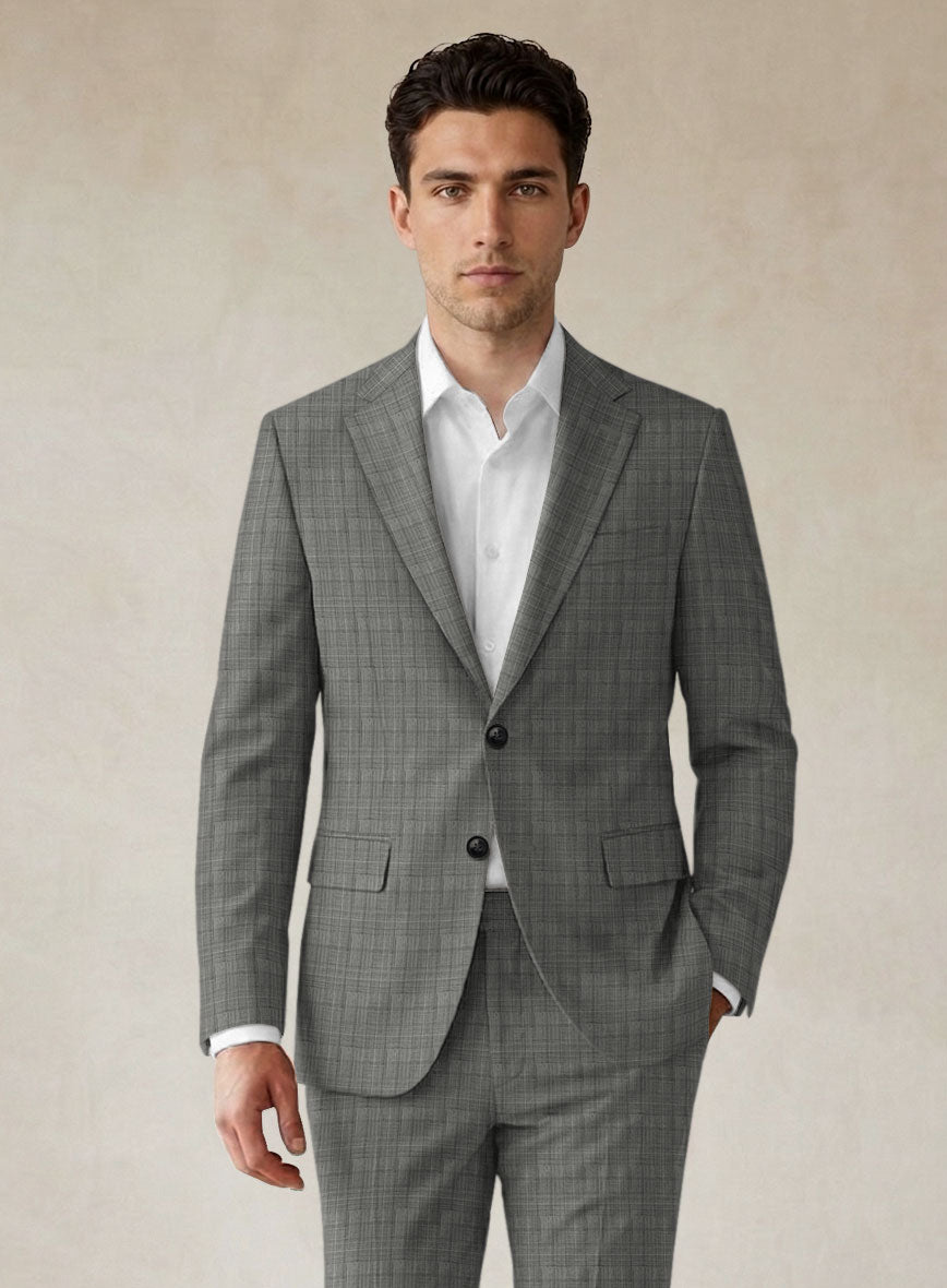 Scabal Cosmopolitan Glen Gray Wool Suit - StudioSuits
