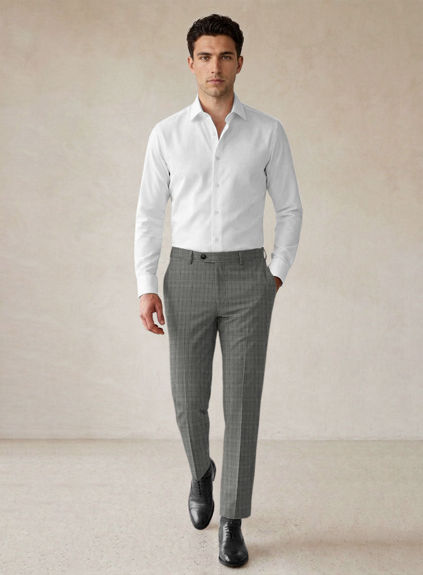 Scabal Cosmopolitan Glen Gray Wool Suit - StudioSuits