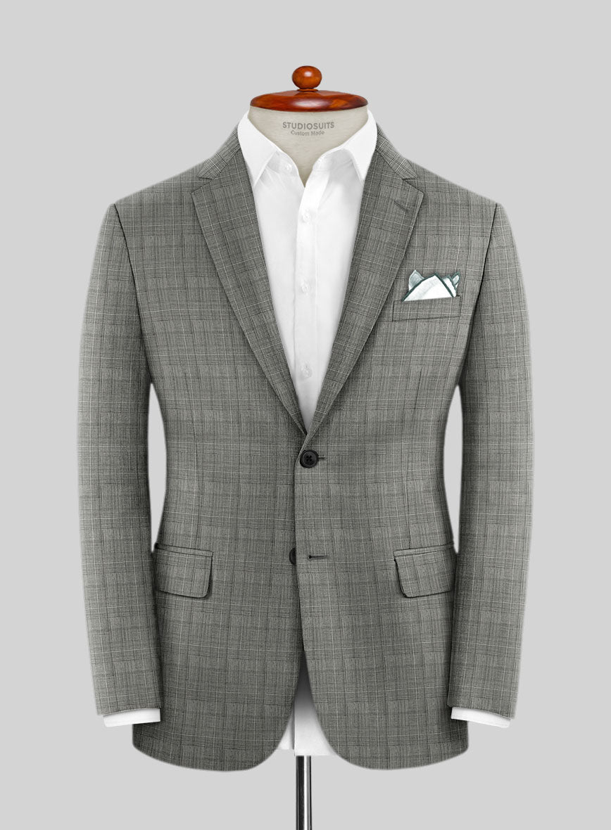 Scabal Cosmopolitan Glen Gray Wool Suit - StudioSuits