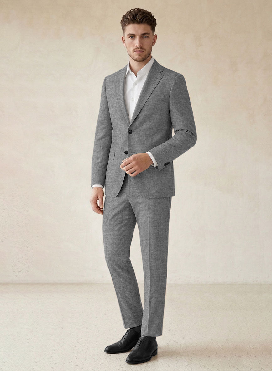 Scabal Cosmopolitan Light Gray Wool Suit - StudioSuits