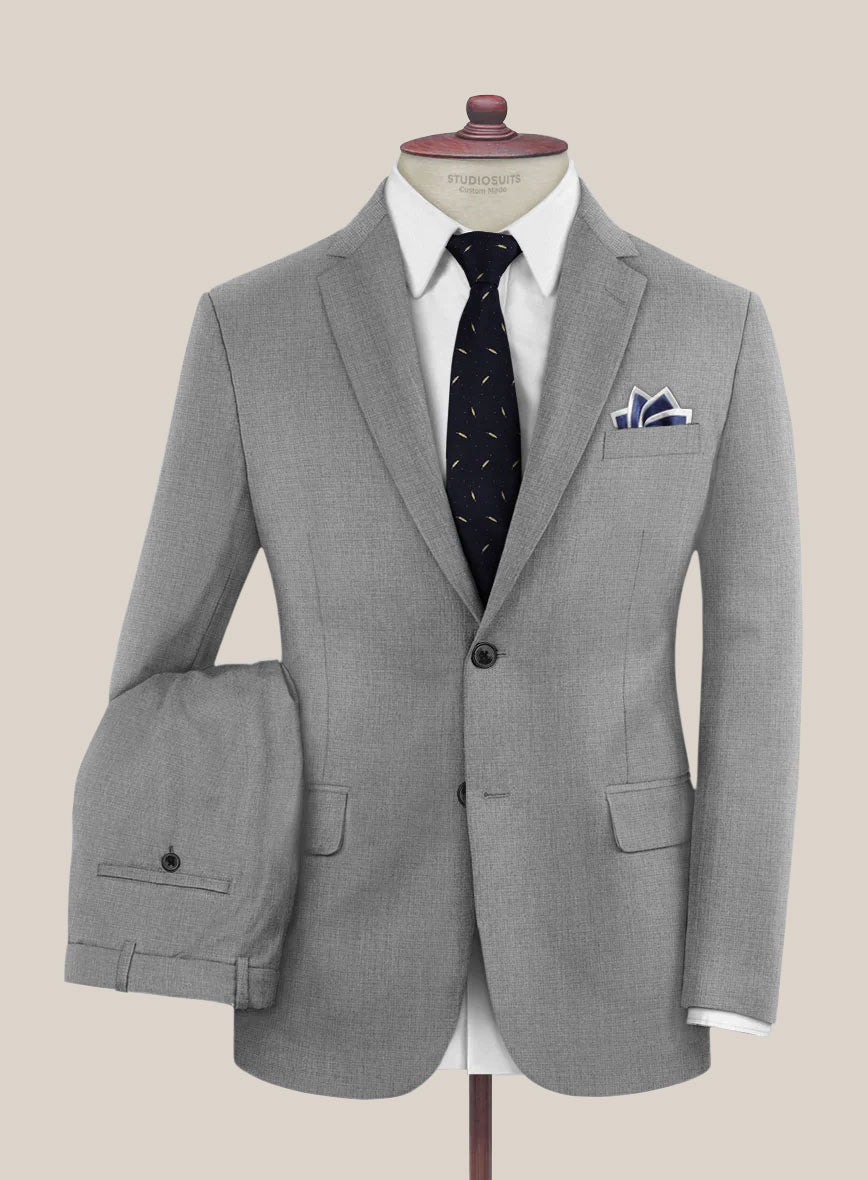Scabal Cosmopolitan Light Gray Wool Suit - StudioSuits