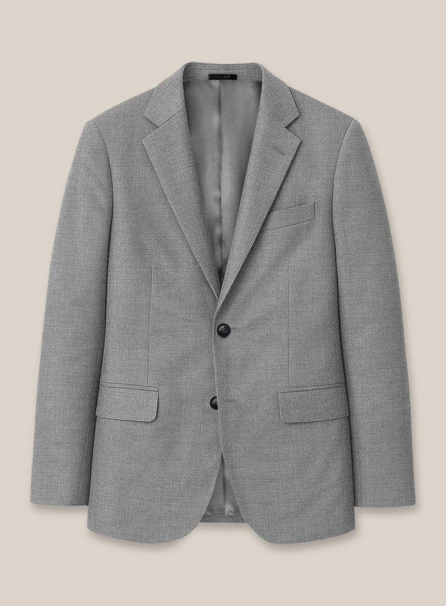 Scabal Cosmopolitan Light Gray Wool Jacket - StudioSuits