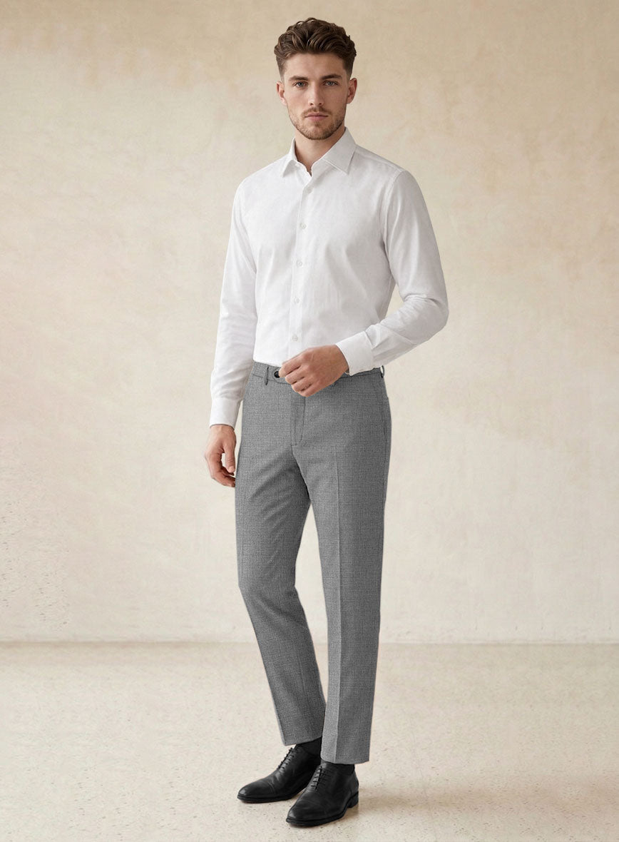 Scabal Cosmopolitan Light Gray Wool Suit - StudioSuits