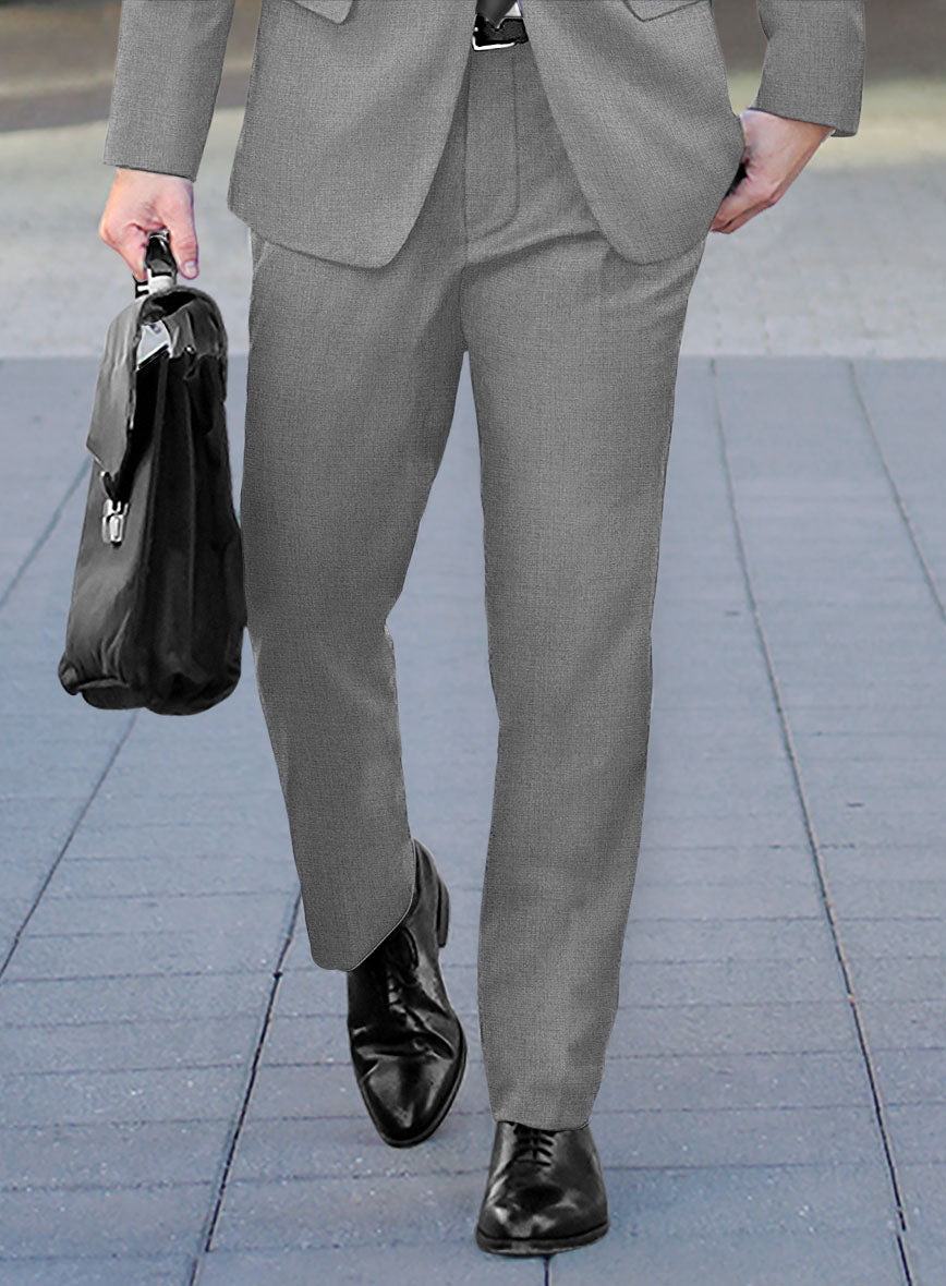 Scabal Cosmopolitan Light Gray Wool Pants - StudioSuits