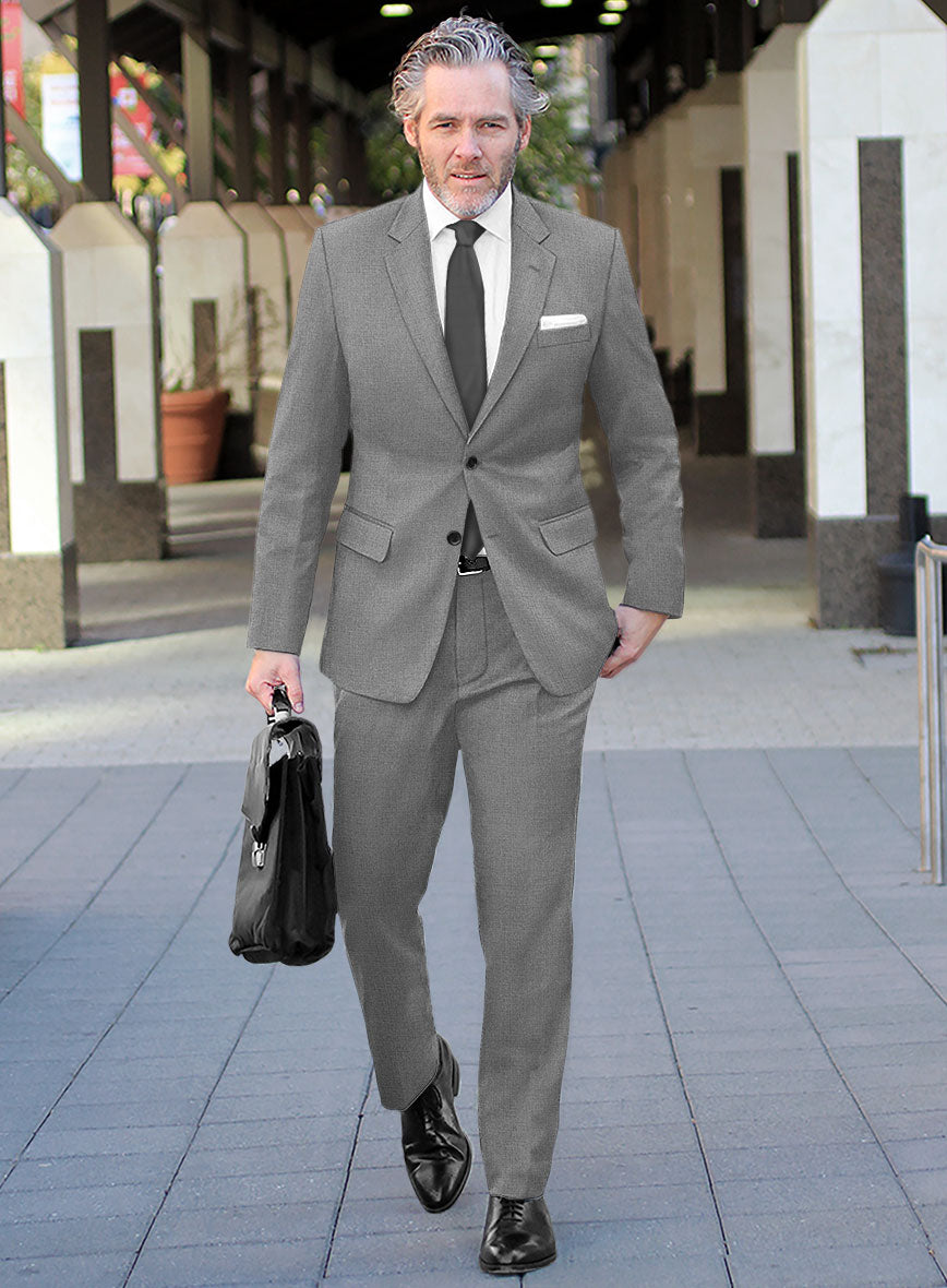 Scabal Cosmopolitan Light Gray Wool Suit - StudioSuits