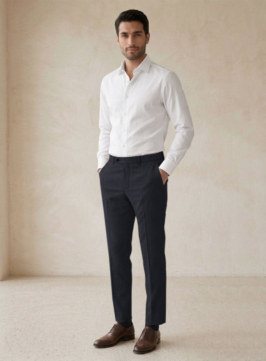 Scabal Cosmopolitan Midnight Blue Wool Pants - StudioSuits