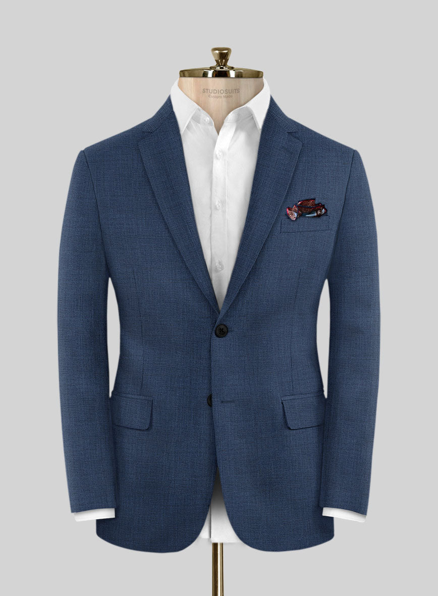 Scabal Cosmopolitan Nailhead Blue Wool Jacket - StudioSuits