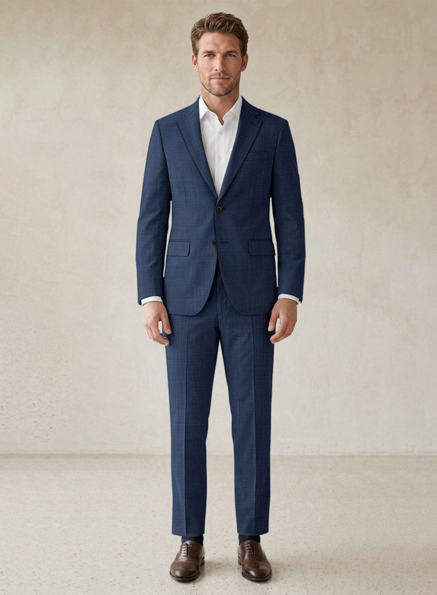 Scabal Cosmopolitan Nailhead Blue Wool Suit - StudioSuits