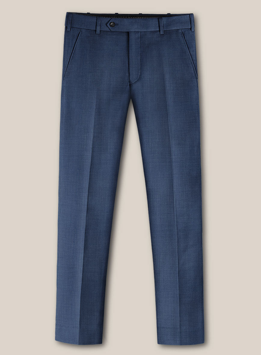 Scabal Cosmopolitan Nailhead Blue Wool Pants - StudioSuits