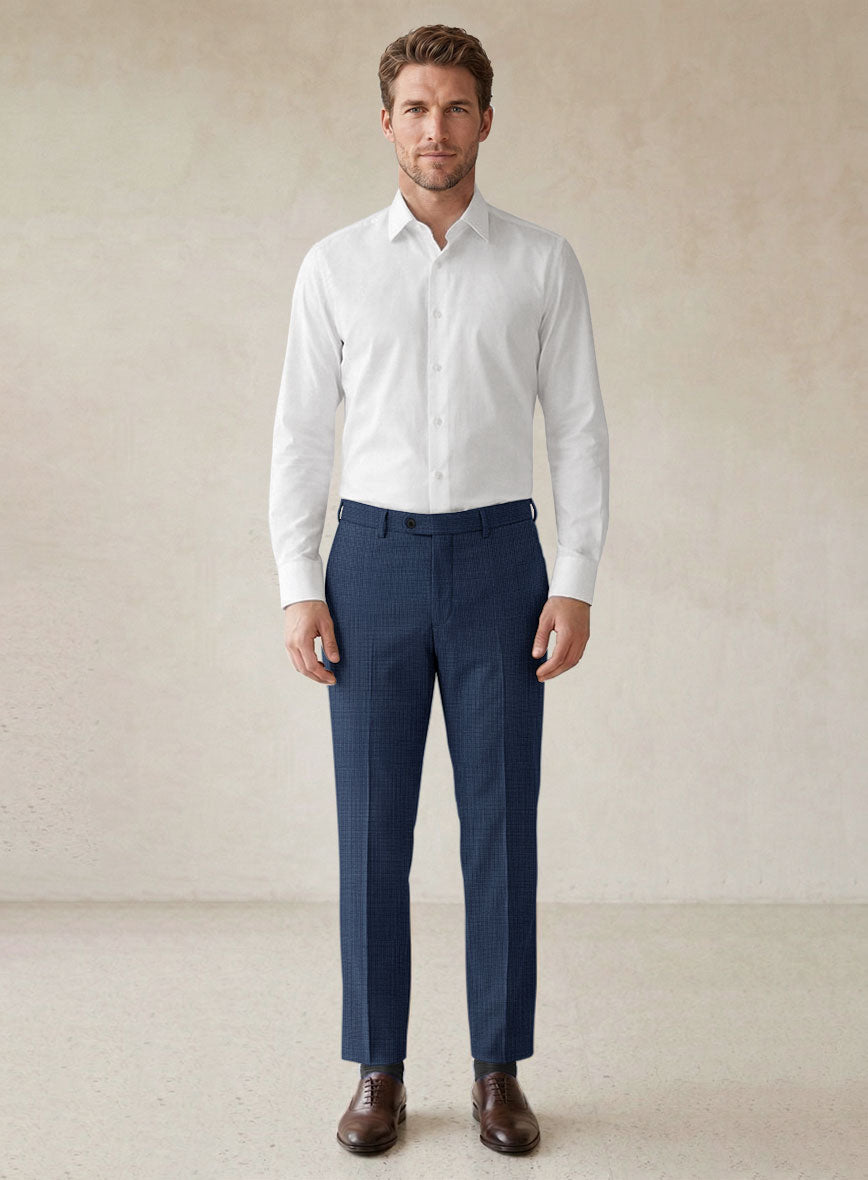 Scabal Cosmopolitan Nailhead Blue Wool Suit - StudioSuits
