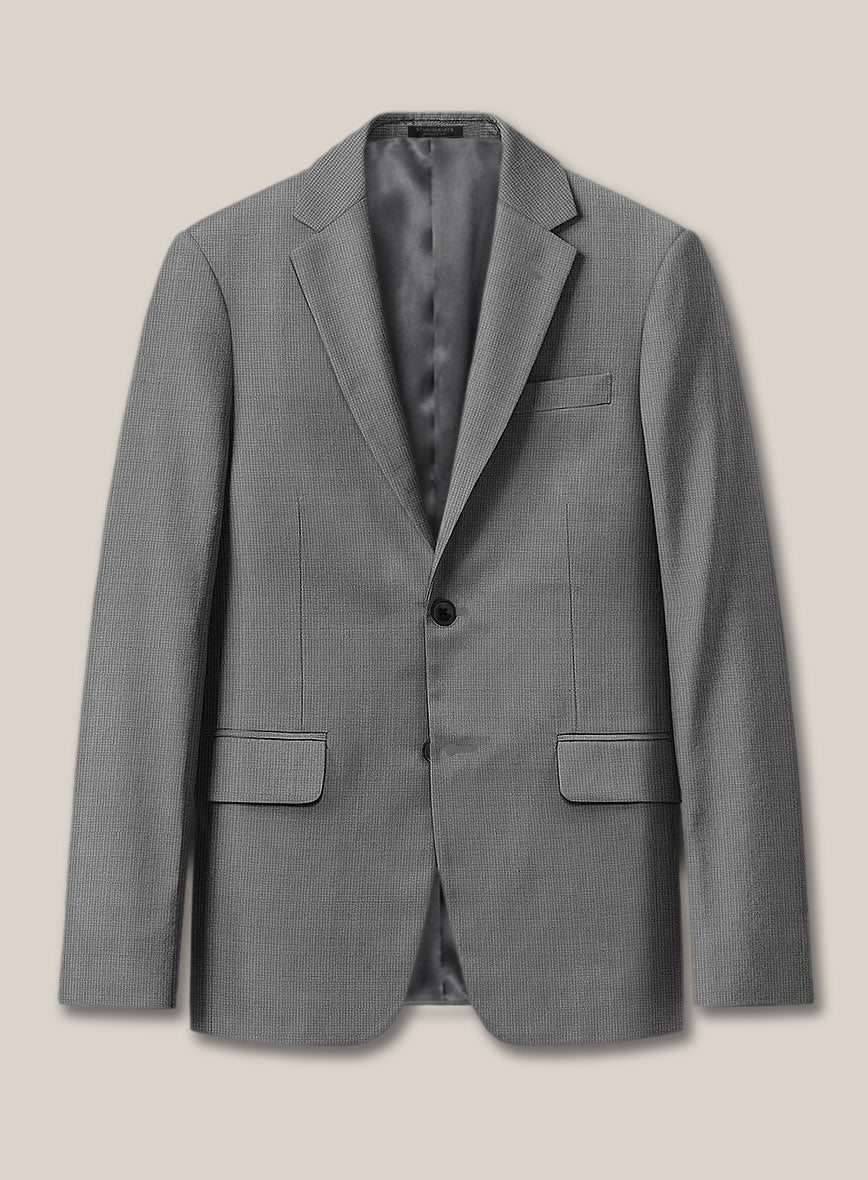 Scabal Cosmopolitan Nailhead Gray Wool Jacket - StudioSuits