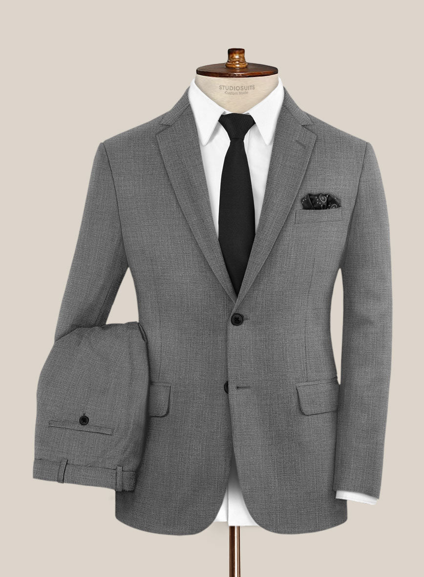Scabal Cosmopolitan Nailhead Gray Wool Suit - StudioSuits