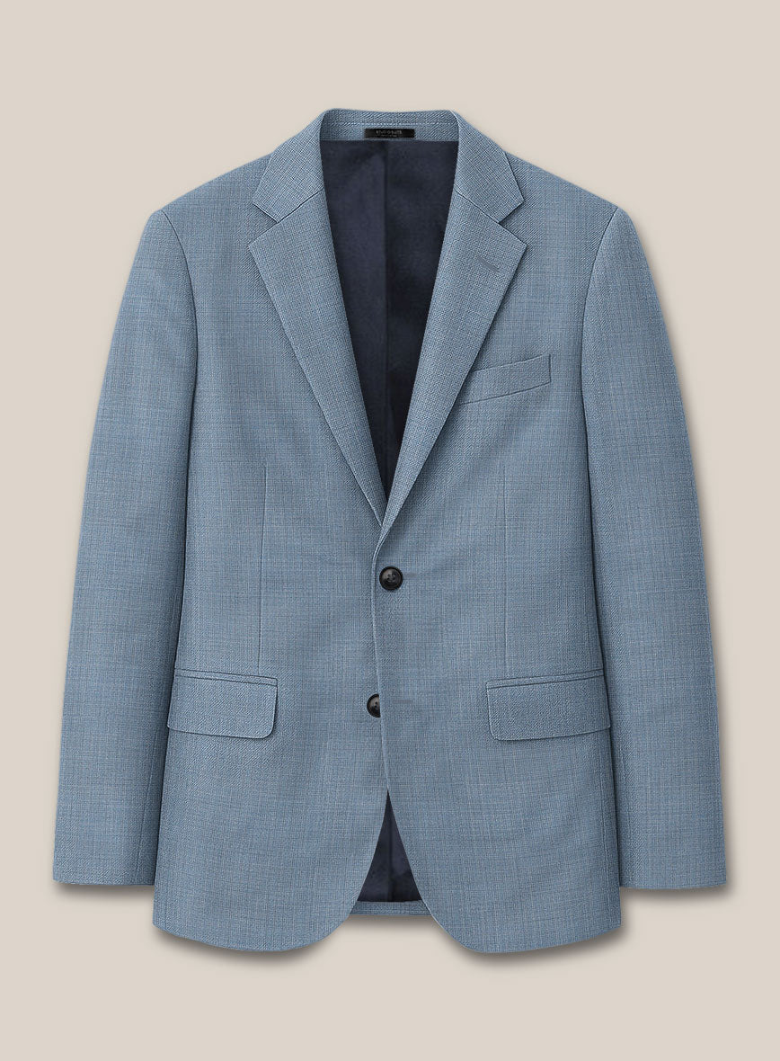 Scabal Cosmopolitan Nailhead Light Blue Wool Suit - StudioSuits