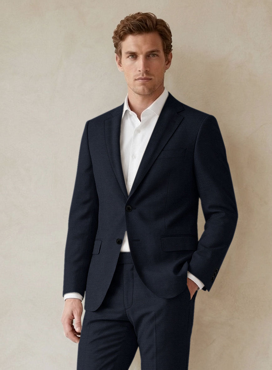 Scabal Cosmopolitan Navy Blue Wool Jacket - StudioSuits