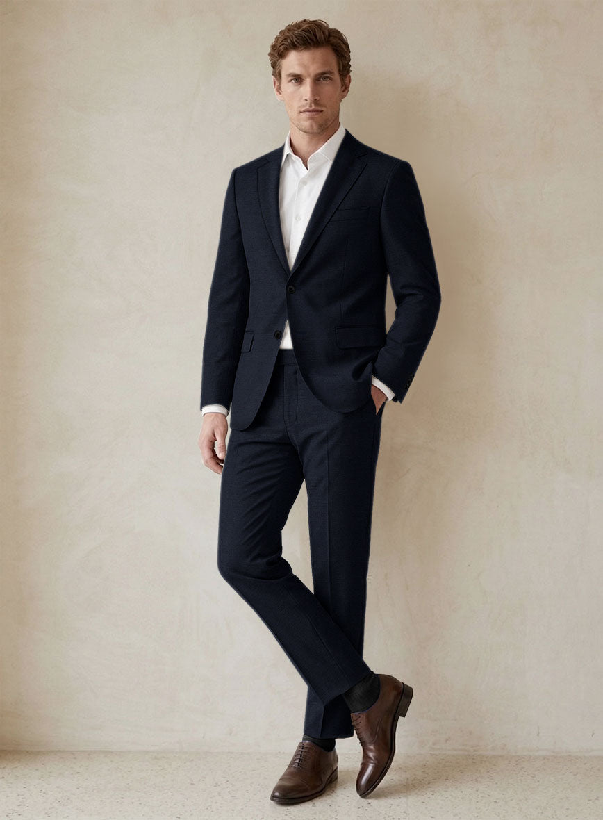 Scabal Cosmopolitan Navy Blue Wool Suit - StudioSuits