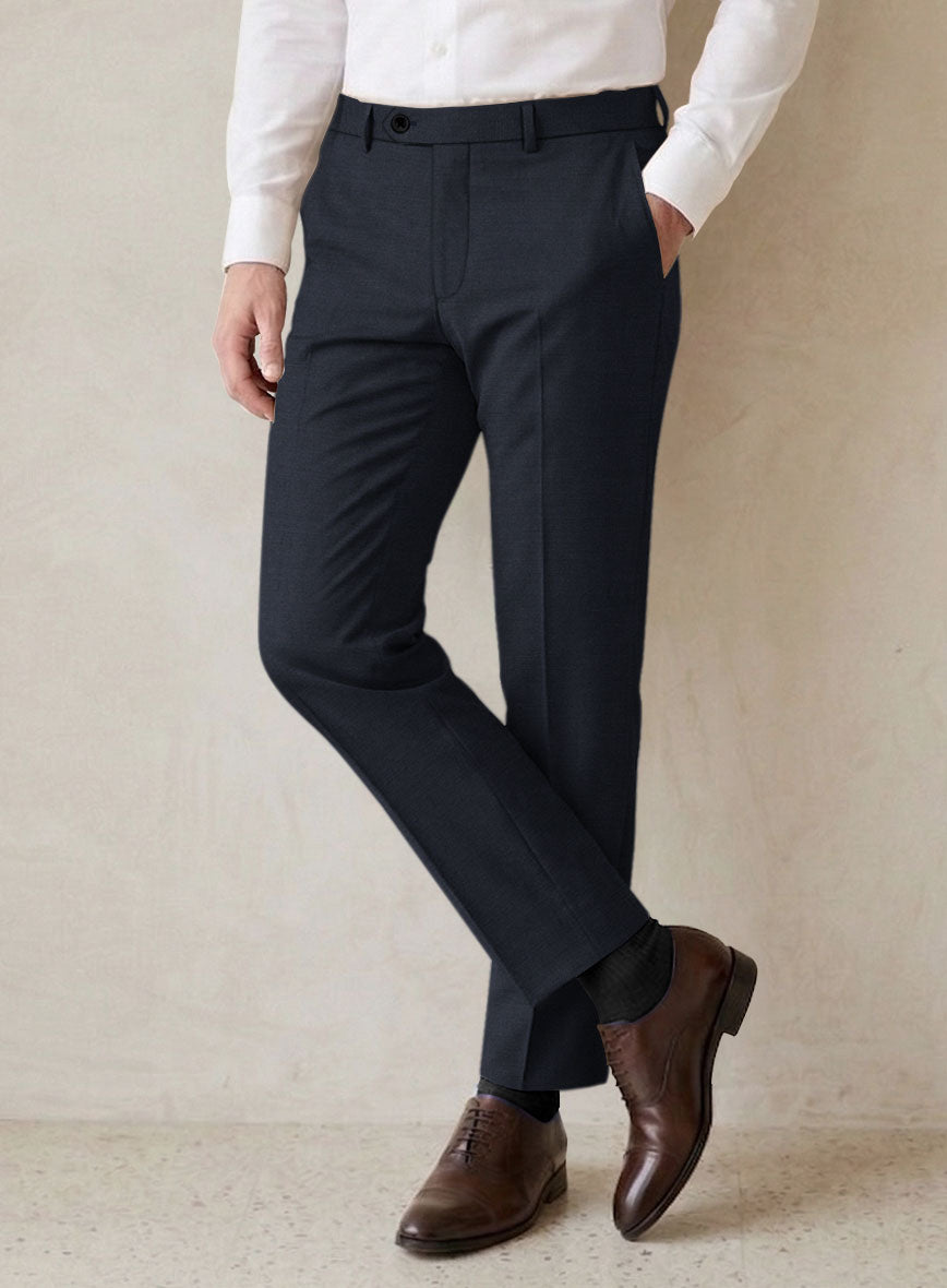 Scabal Cosmopolitan Navy Blue Wool Pants - StudioSuits