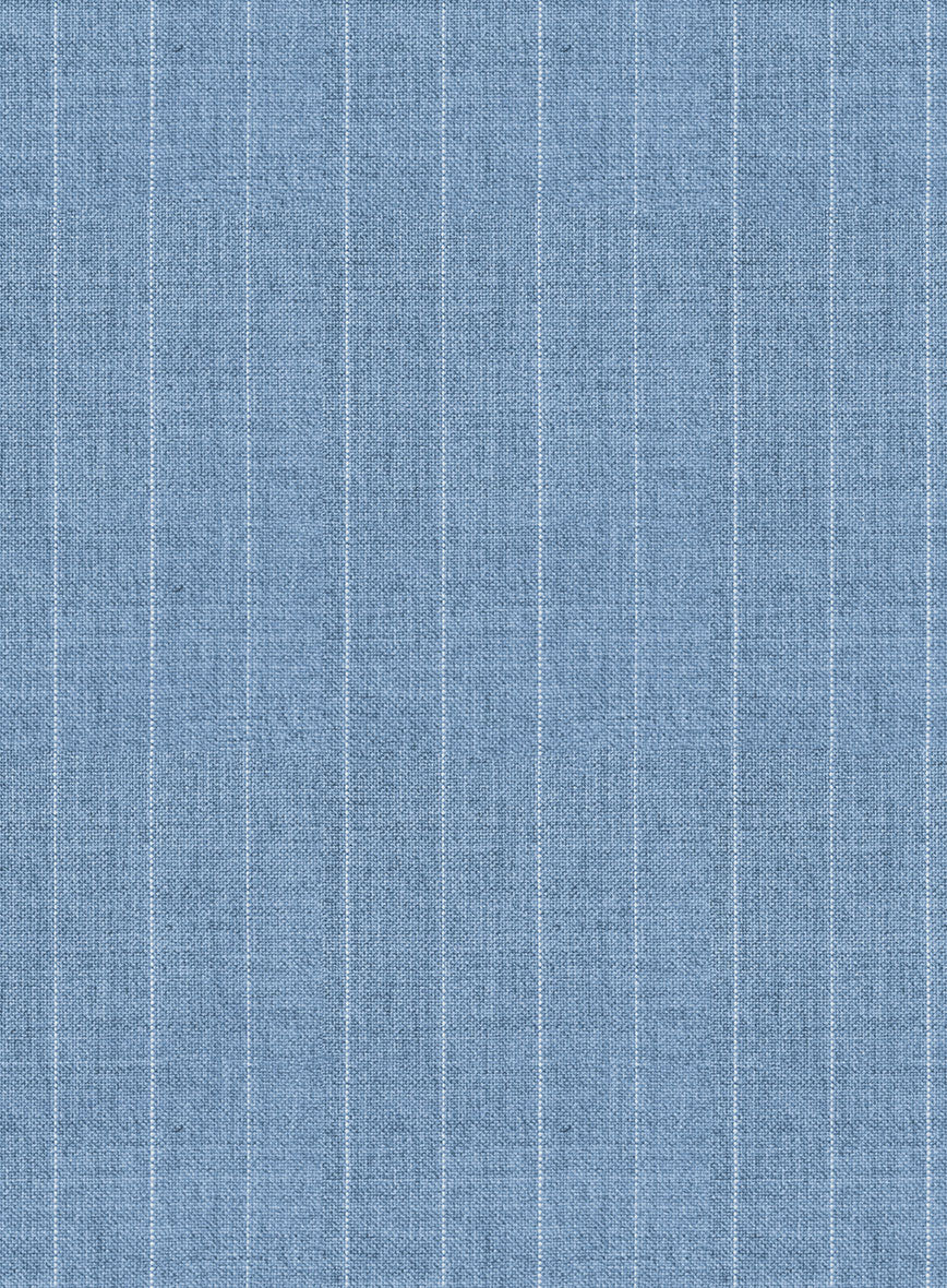 Scabal Cosmopolitan Pinstripe Blue Wool Pants - StudioSuits