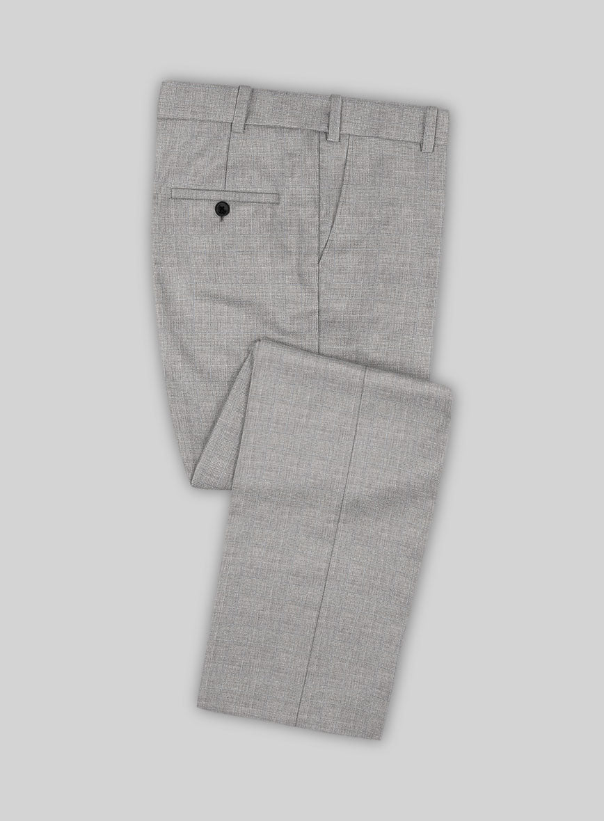 Scabal Cosmopolitan Prince Gray Wool Pants - StudioSuits