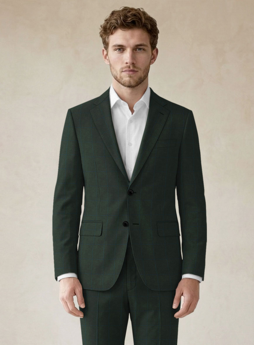 Scabal Cosmopolitan Prince Green Wool Jacket - StudioSuits