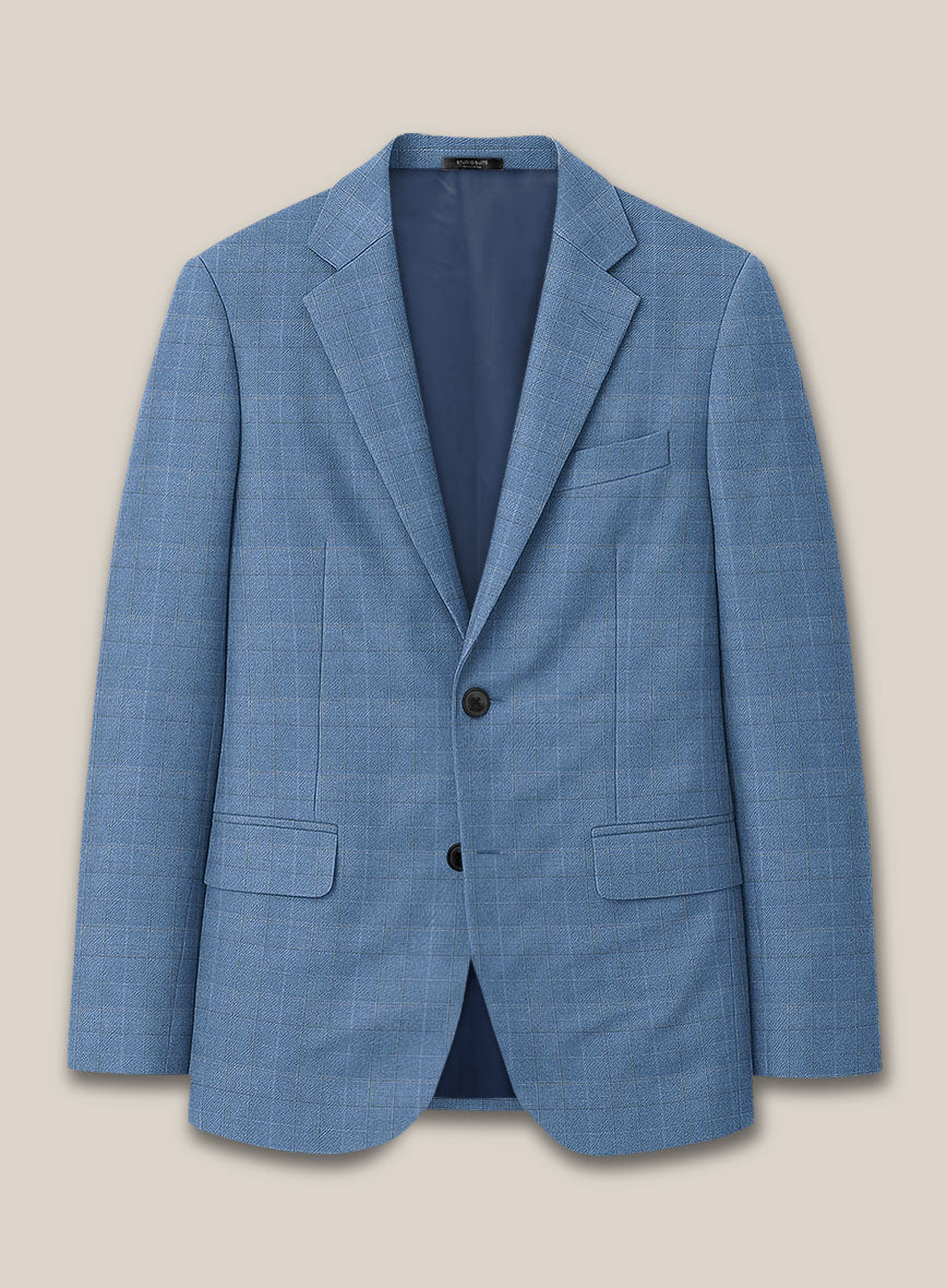 Scabal Cosmopolitan Prince Light Blue Wool Jacket - StudioSuits