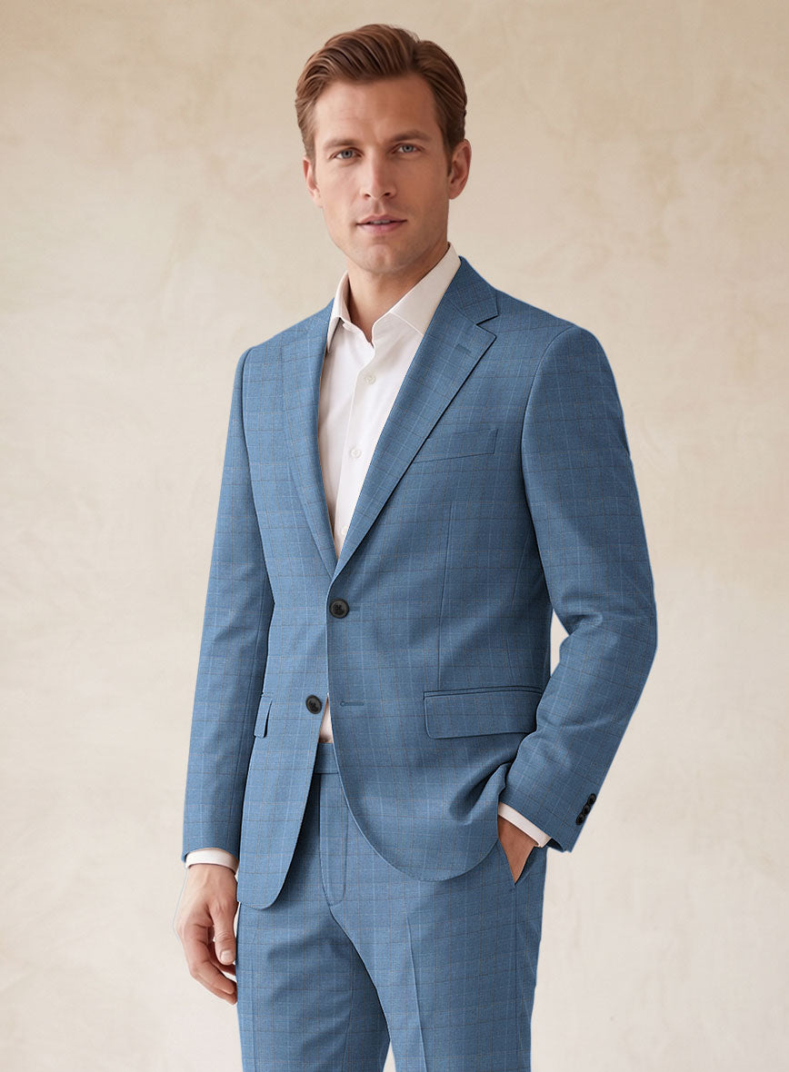 Scabal Cosmopolitan Prince Light Blue Wool Jacket - StudioSuits