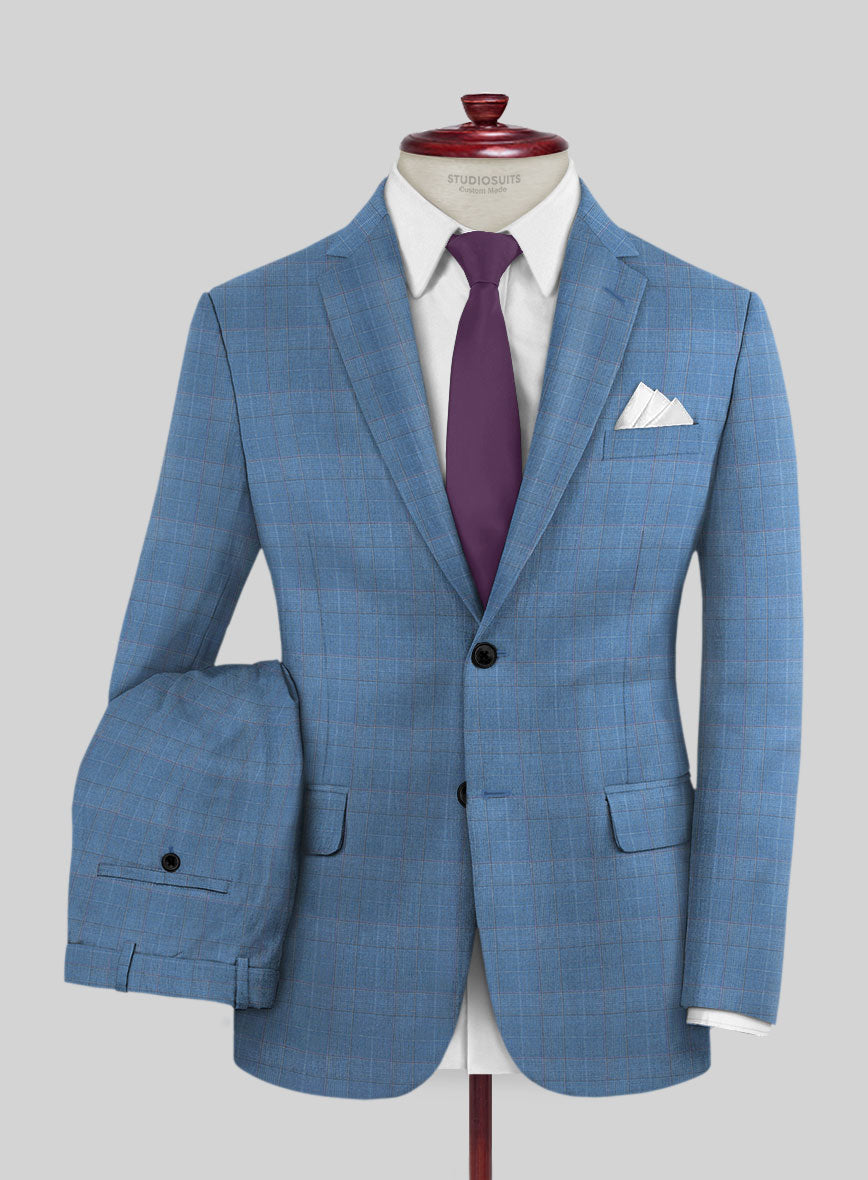 Scabal Cosmopolitan Prince Light Blue Wool Suit - StudioSuits