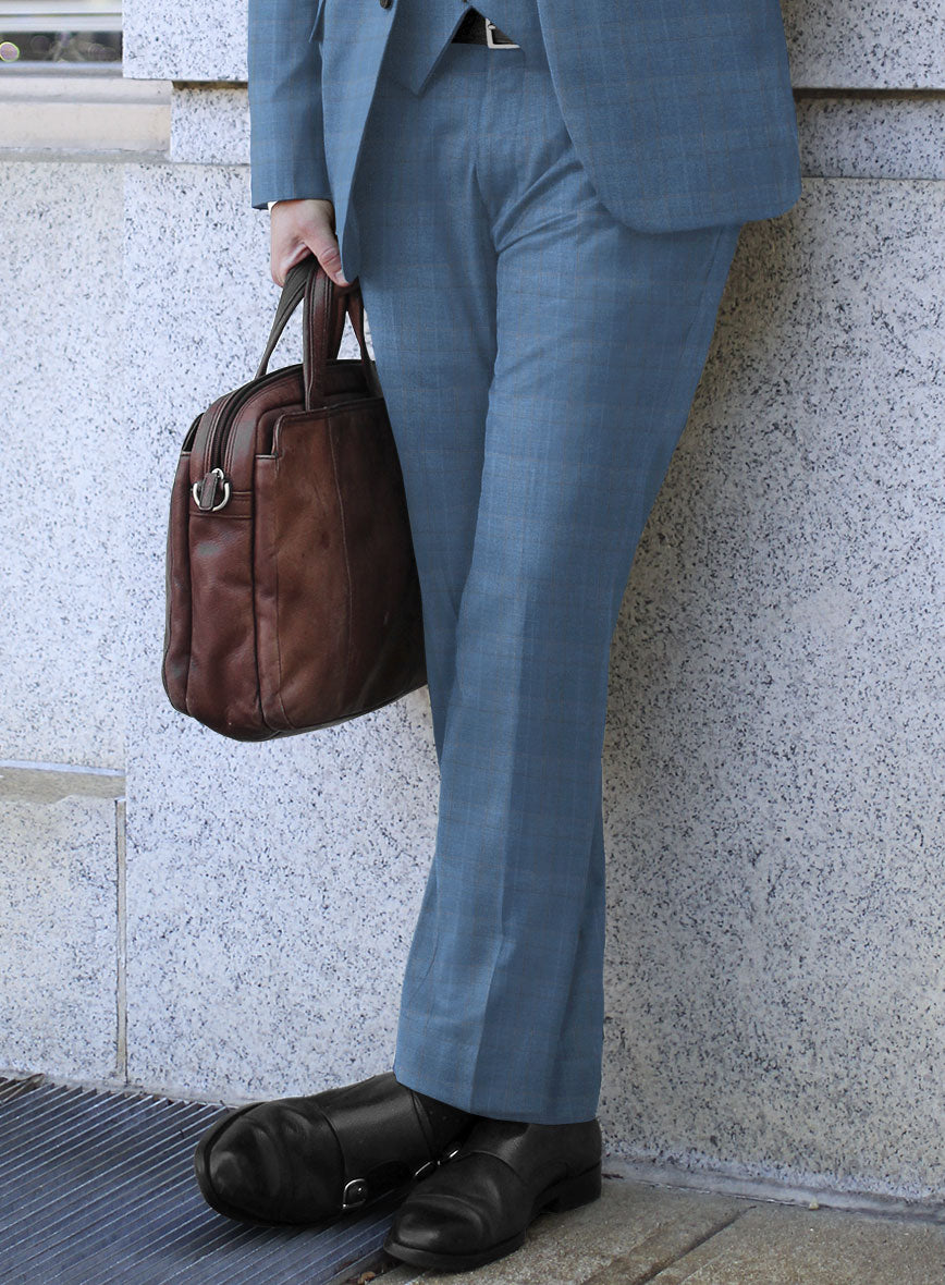 Scabal Cosmopolitan Prince Light Blue Wool Suit - StudioSuits