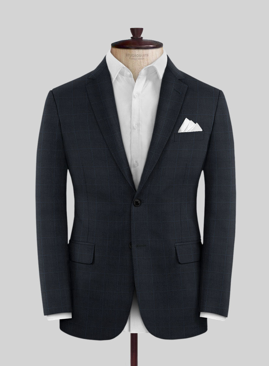 Scabal Cosmopolitan Prince Navy Blue Wool Suit - StudioSuits