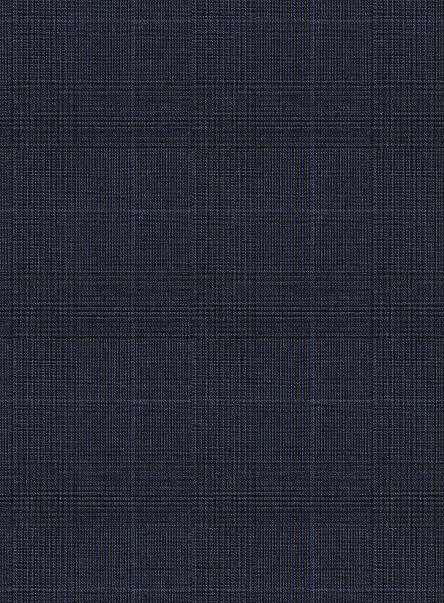 Scabal Cosmopolitan Prince Seal Blue Wool Pants - StudioSuits