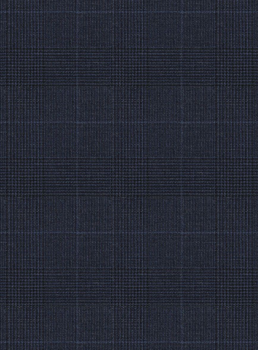 Scabal Cosmopolitan Prince Seal Blue Wool Suit - StudioSuits