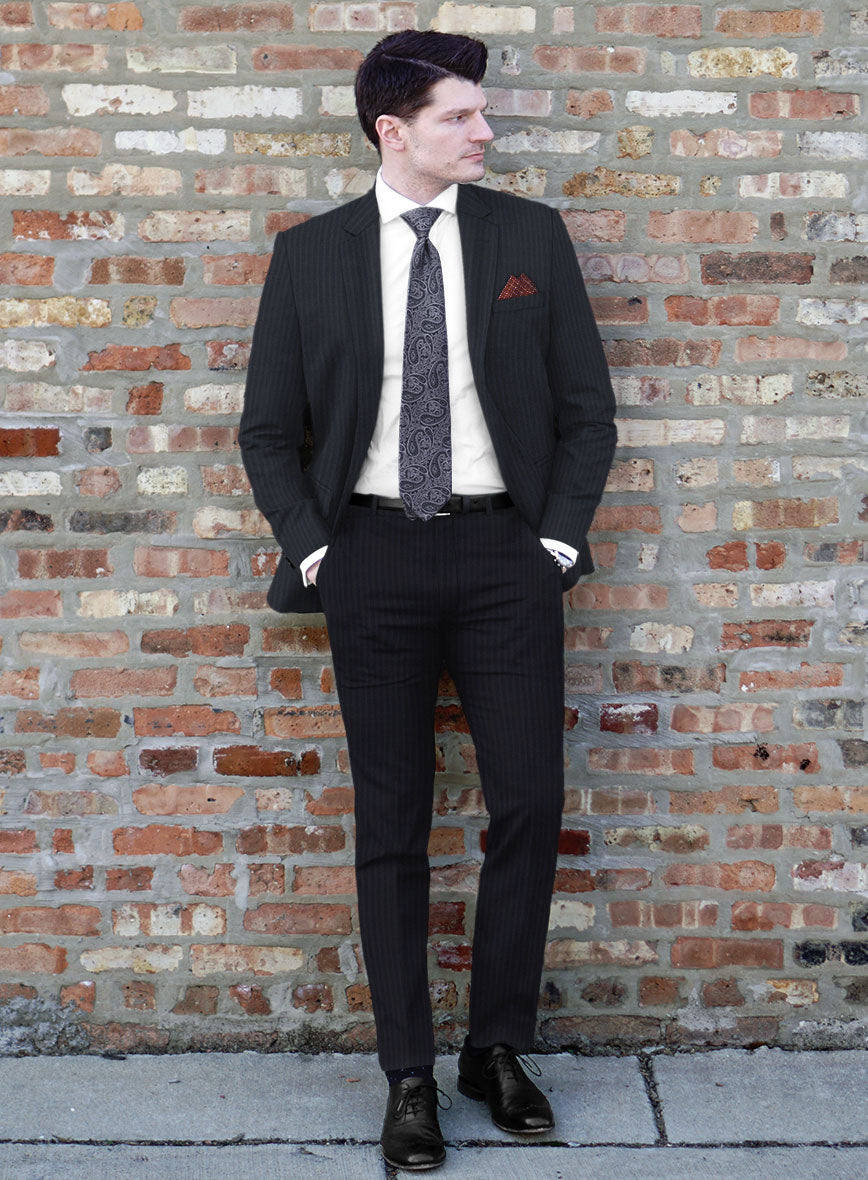 Scabal Cosmopolitan Stripe Alado Blue Wool Suit - StudioSuits