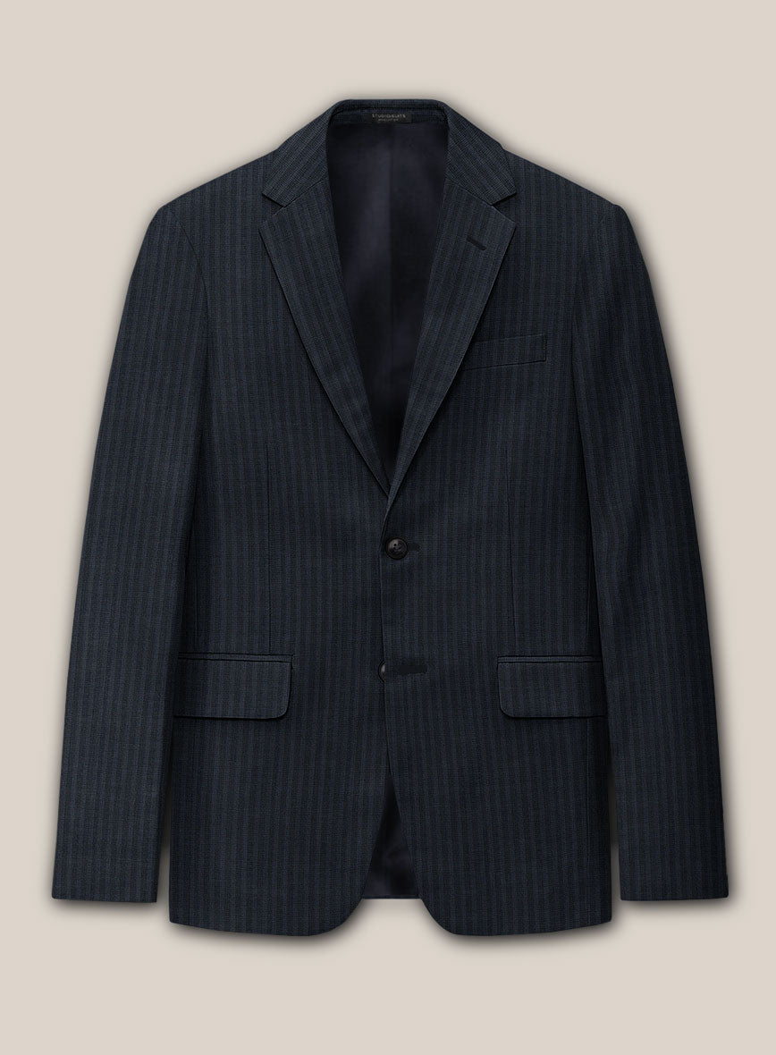 Scabal Cosmopolitan Stripe Alado Blue Wool Suit - StudioSuits