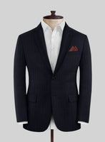 Scabal Cosmopolitan Stripe Blue Wool Jacket - StudioSuits