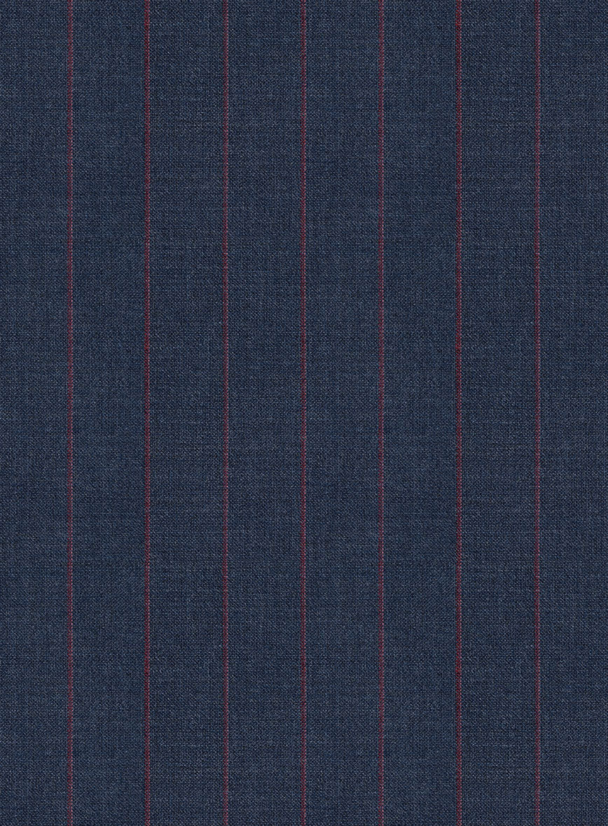Scabal Cosmopolitan Stripe Denim Blue Wool Jacket - StudioSuits