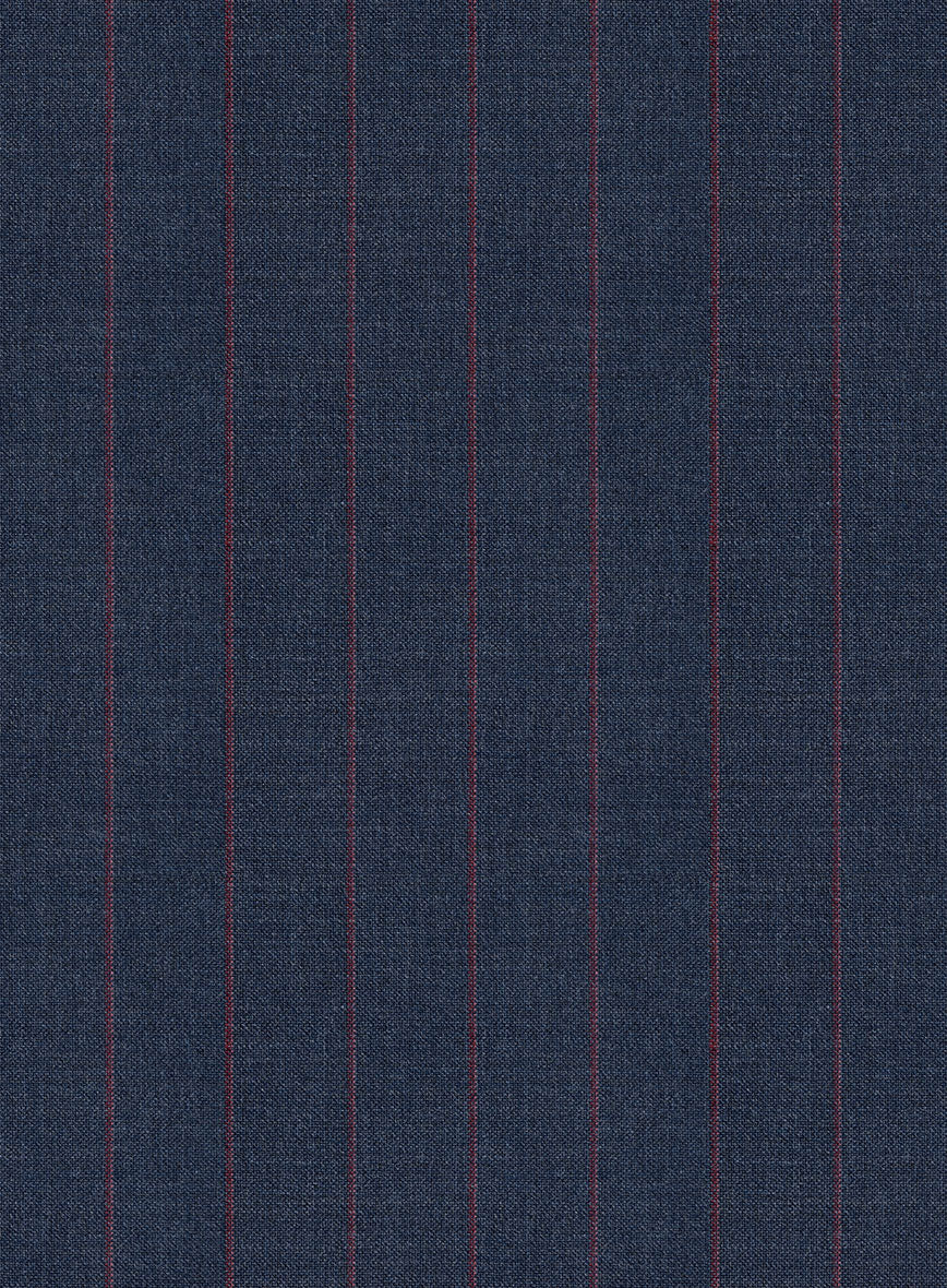 Scabal Cosmopolitan Stripe Denim Blue Wool Jacket - StudioSuits