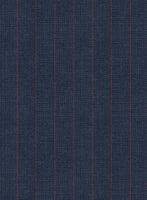 Scabal Cosmopolitan Stripe Denim Blue Wool Jacket - StudioSuits