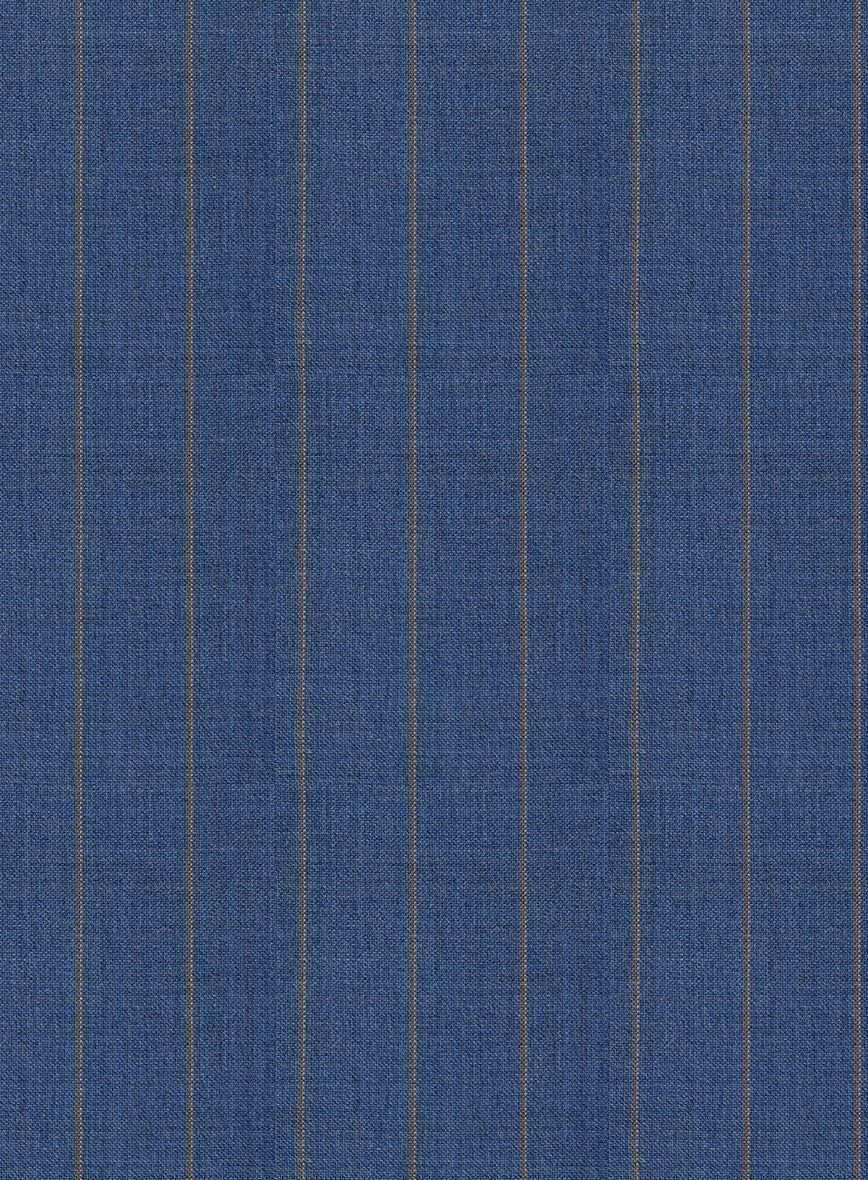 Scabal Cosmopolitan Stripe Flat Blue Wool Jacket - StudioSuits