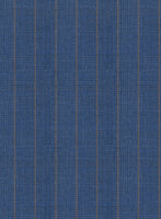 Scabal Cosmopolitan Stripe Flat Blue Wool Jacket - StudioSuits