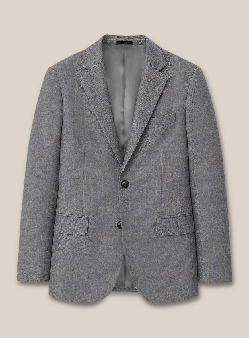 Scabal Cosmopolitan Stripe Gray Wool Suit - StudioSuits