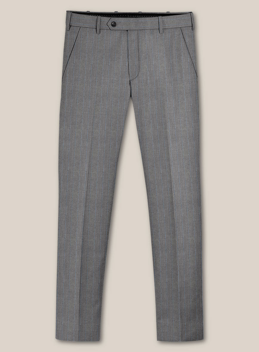 Scabal Cosmopolitan Stripe Gray Wool Suit - StudioSuits